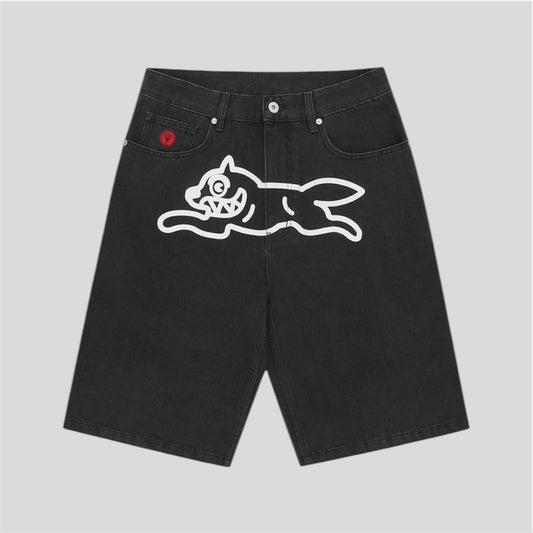 Short Icecream running dog denim black